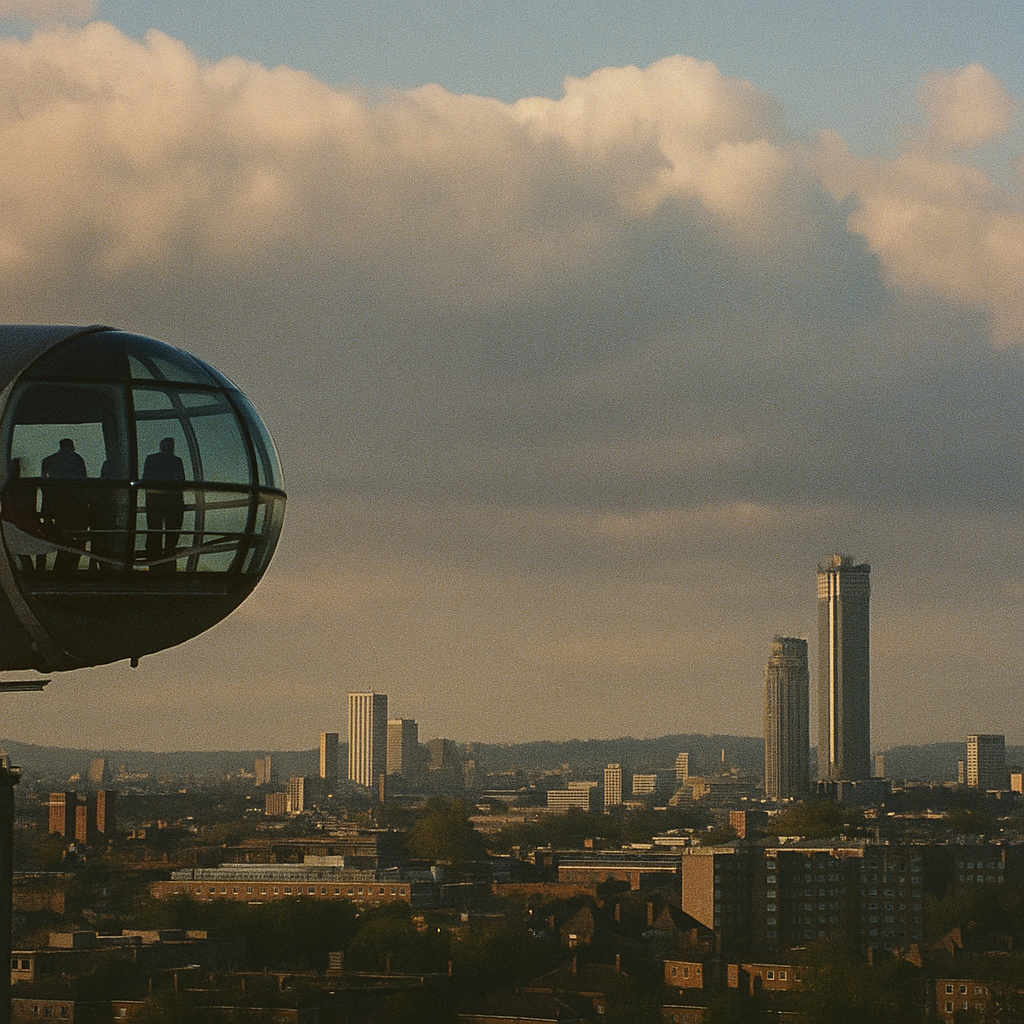 a view of a city with tall buildings