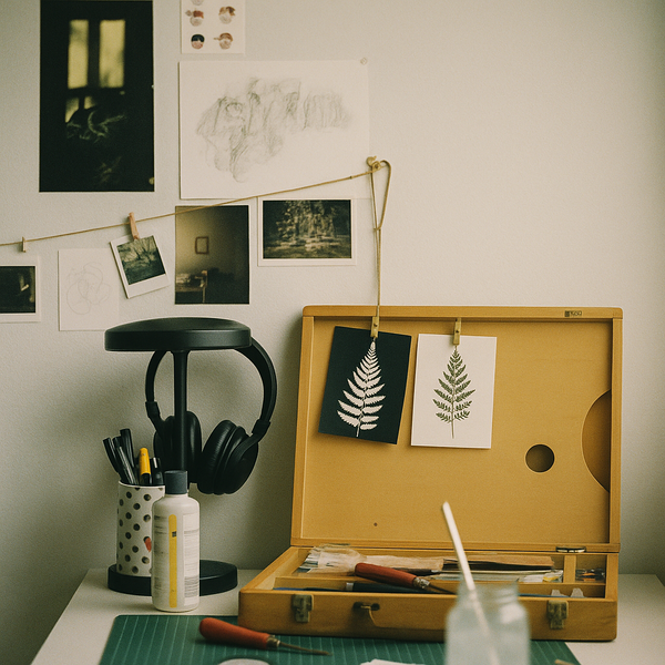 an open suitcase sitting on top of a table